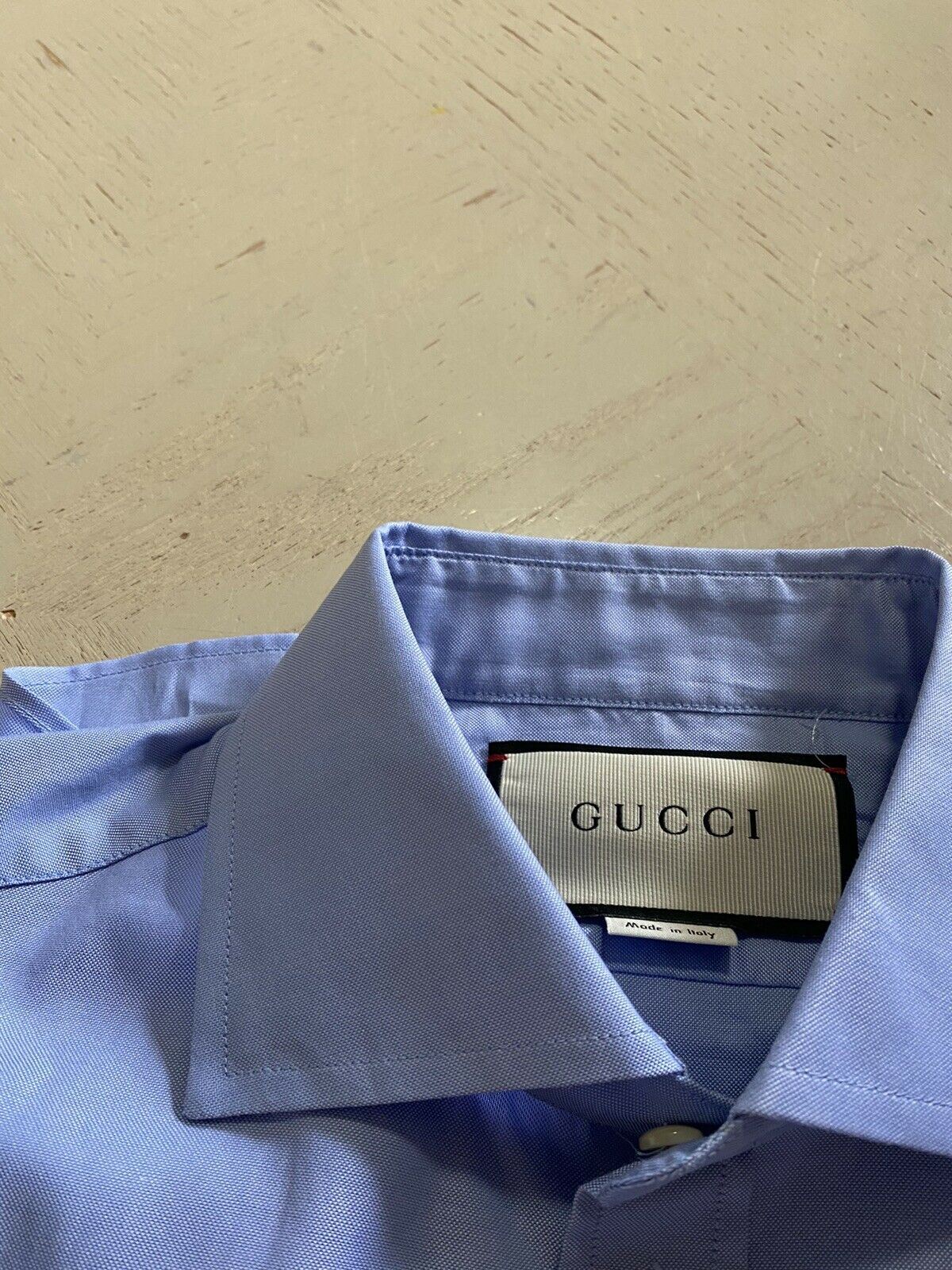 Neues 780 $ Gucci Herrenhemd Blau 36/14 Italien