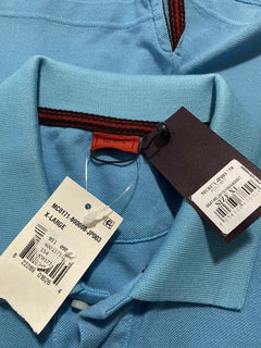 NWT $475 Isaia Short Sleeve Polo Shirt Color  TURQUOISE Size XL Italy