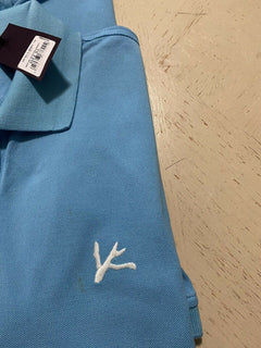 NWT $475 Isaia Short Sleeve Polo Shirt Color  TURQUOISE Size XL Italy