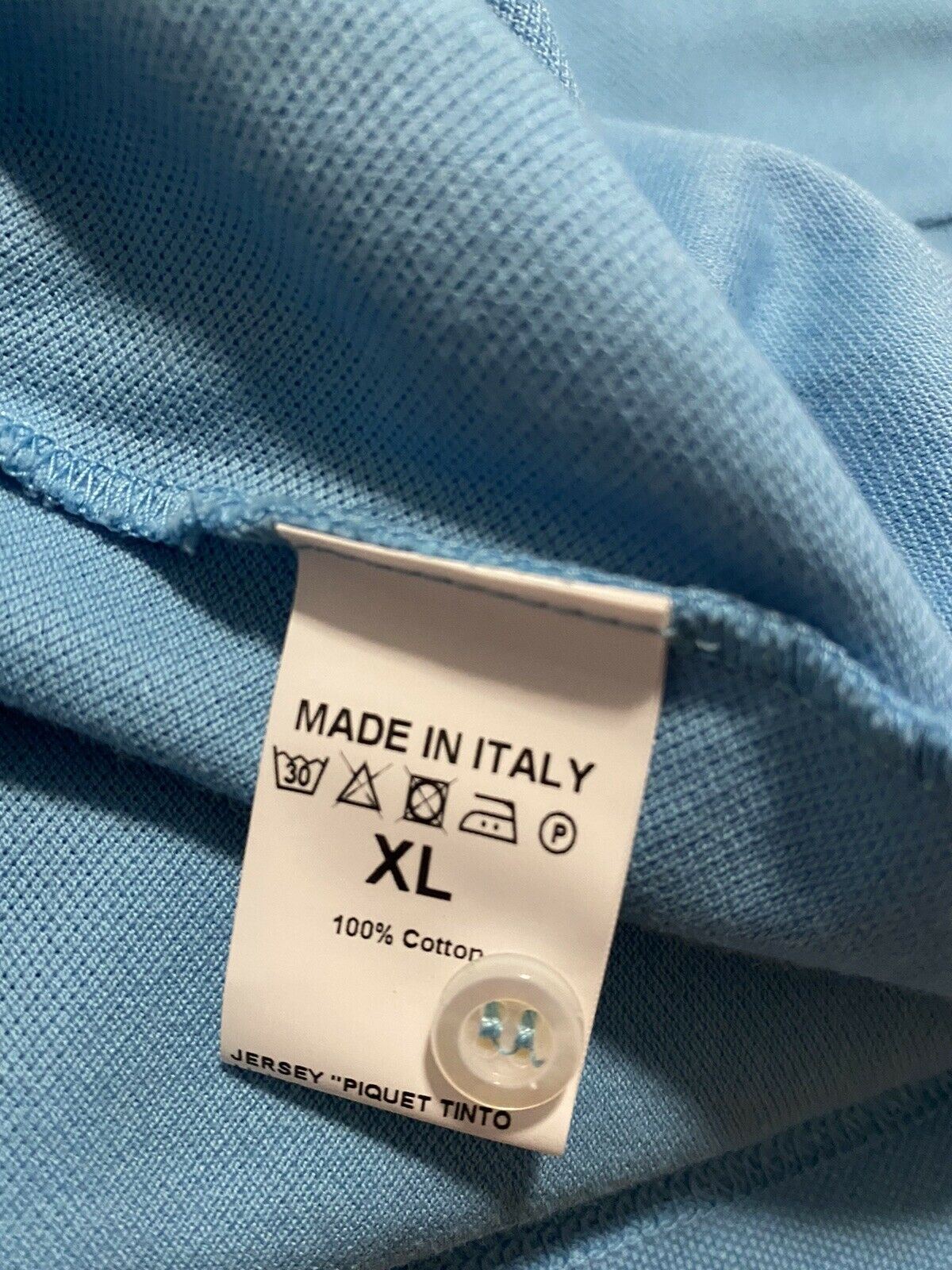 Neu mit Etikett: 475 $ Isaia Kurzarm-Poloshirt Farbe TÜRKIS Größe XL Italien