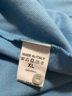 NWT $475 Isaia Short Sleeve Polo Shirt Color  TURQUOISE Size XL Italy