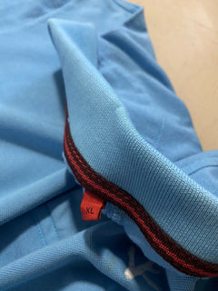 NWT $475 Isaia Short Sleeve Polo Shirt Color  TURQUOISE Size XL Italy