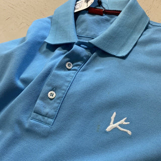 NWT $475 Isaia Short Sleeve Polo Shirt Color  TURQUOISE Size XL Italy