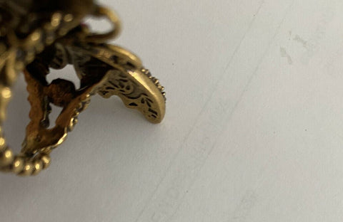 New Authentic GUCCI Women Crystal Studded Butterfly Ring Size M Italy