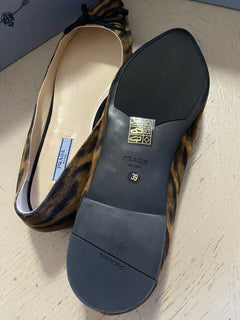 NIB $ 620 PRADA Damen-Ballerinas aus Wildleder mit Leopardenmuster, 9 US/39 Eu, Italien