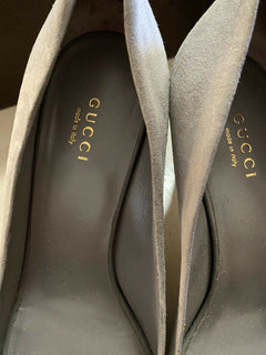 Gucci Damen-Loafer-Schuhe, Grau, 8 US (38 Eu), Italien