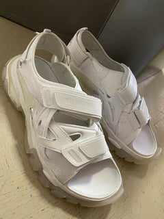 NIB Balenciaga Herren Track Sandal Schuhe Bildschirm Weiß 11 US (44 Eu)