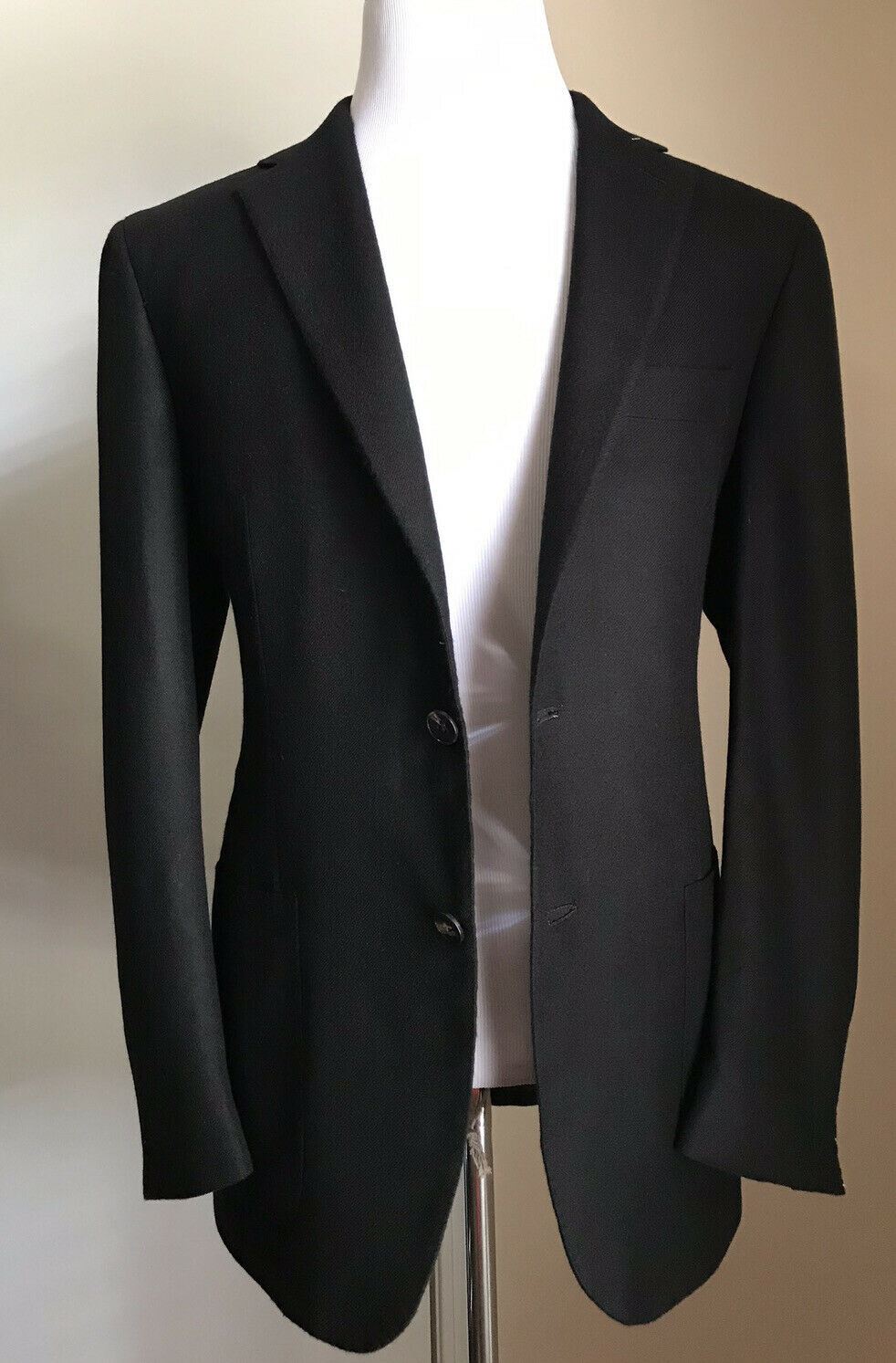 NWT $8895 Kiton Men Cashmere Sport Coat Blazer Jacket Black 38R US/48R Eu