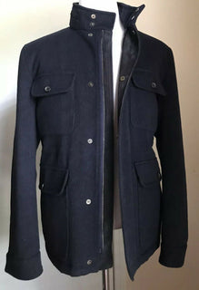 Neuer 4750 $ Isaia Field Kaschmir-Jackenmantel, Marineblau, 44 US/54 Eu, Italien