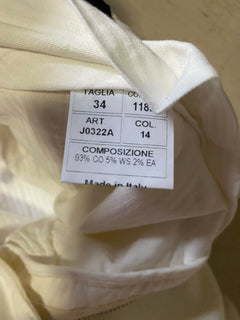 Neu mit Etikett: 1395 $ Kiton Herren-Hose aus Baumwolle und Kaschmir, Creme, 34 US (50 Eu) Italien
