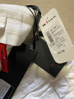 Neu mit Etikett: 1395 $ Kiton Herren-Hose aus Baumwolle und Kaschmir, Creme, 34 US (50 Eu) Italien