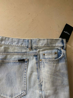 Neu mit Etikett: 1150 $ Saint Laurent Herren-Jogging-Jeanshose LT Blue Denim 36 US Italien