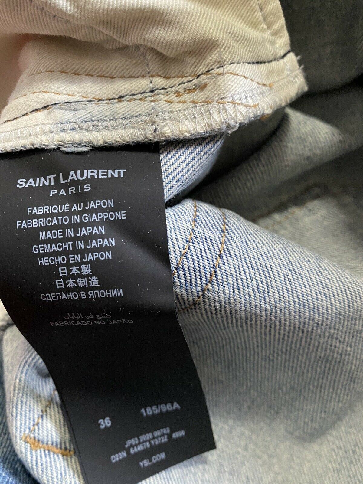 NWT $1150 Saint Laurent Men’s Jogging Jeans Pants LT Blue Denim 36 US Italy