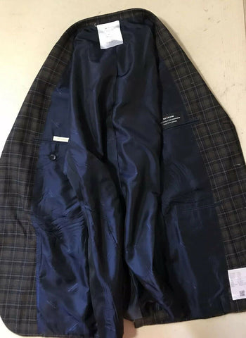NWT $9295 Kiton Мужское спортивное пальто в кашемировую клетку, пиджак, коричневый 44R, США/54 ЕС