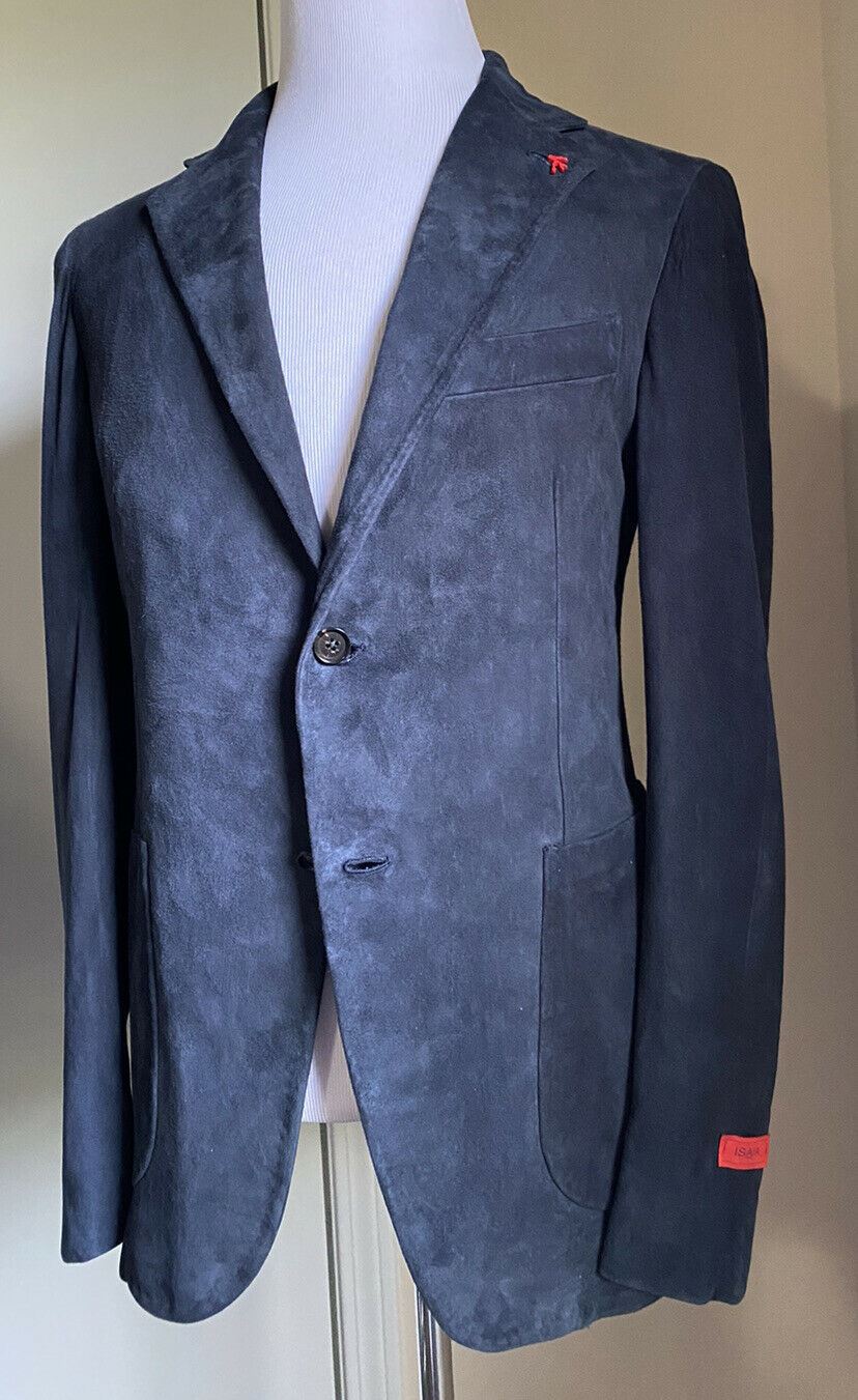 NWT $4995 Isaia Men Silk Suede Blazer Jacket Sport Coat Navy 42R US/52R Eu