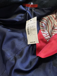 Neu mit Etikett: 4995 $ Isaia Herren-Blazer aus Seiden-Wildleder, Sportmantel, Marineblau, 42R US/52R Eu