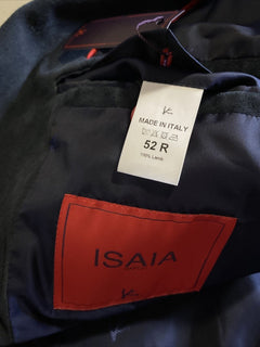 Neu mit Etikett: 4995 $ Isaia Herren-Blazer aus Seiden-Wildleder, Sportmantel, Marineblau, 42R US/52R Eu