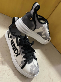 NIB Fendi Damen Sneakers Fendi Monogram Shoes Schwarz/Natur 7 US/37 Eu