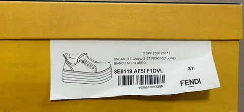 NIB Fendi Женские кроссовки Fendi Monogram Shoes Черный/Натуральный 7 US/37 EU