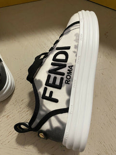 NIB Fendi Damen Sneakers Fendi Monogram Shoes Schwarz/Natur 7 US/37 Eu