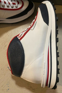 NIB Thom Browne Herren Mid-Top Rugby Trainer Sneakers Schuhe 8 US / 41 EU