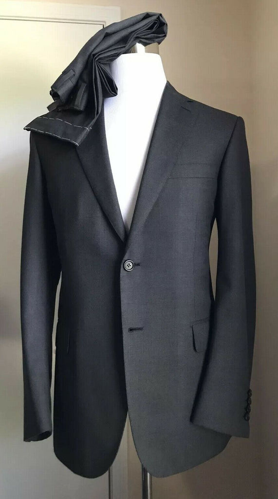 Neu $5700 Brioni Herren Essential Super 160S Wollanzug DK Grau 40R US/50R Eu