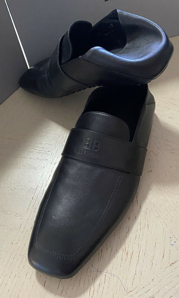 New $750 Balenciaga Iconic Moccasin Leather Loafers Shoes Sandal Black 7 US/40 E
