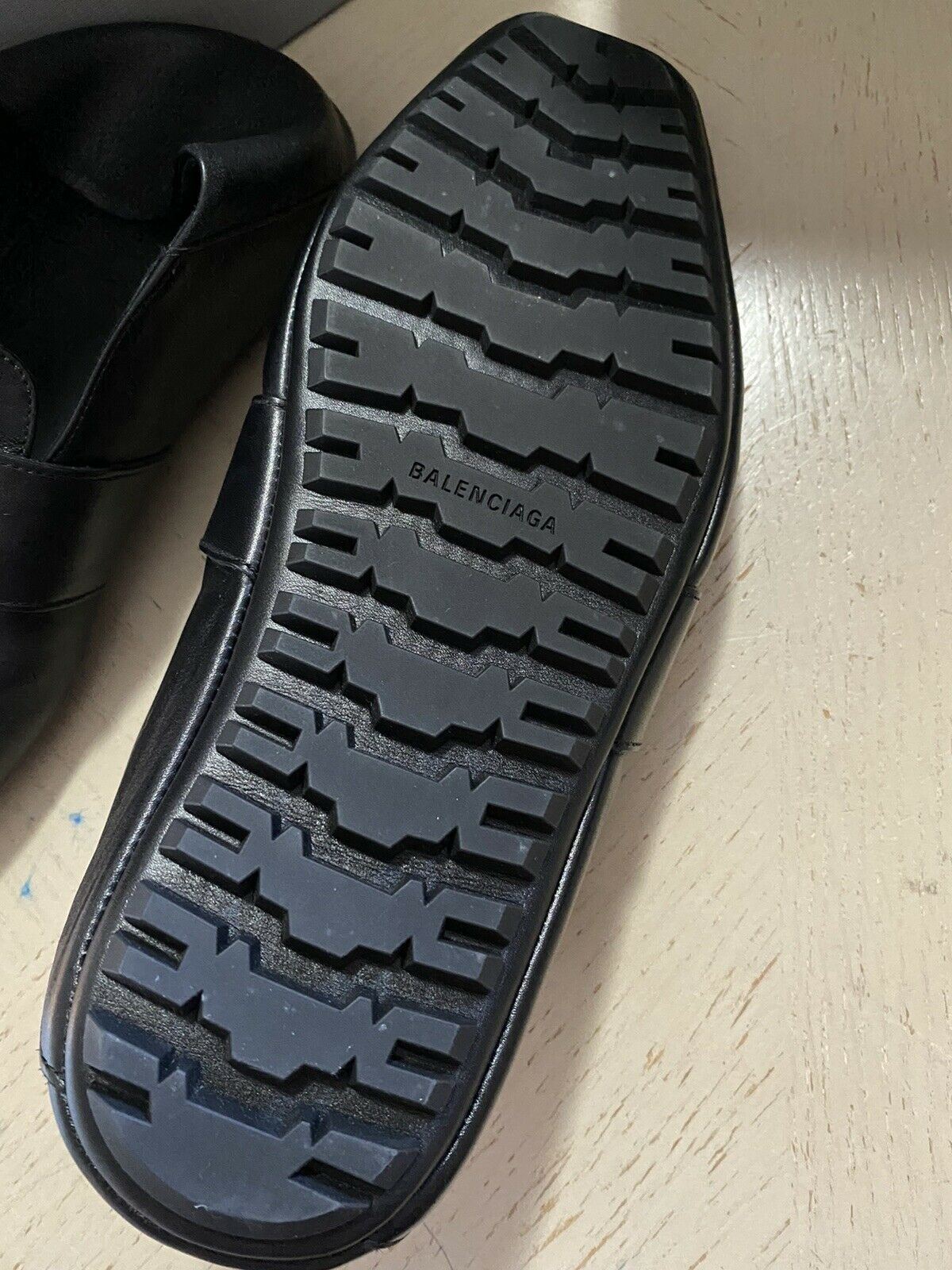 Neu $750 Balenciaga Iconic Mokassin Leder Loafers Schuhe Sandale Schwarz 7 US/40 E