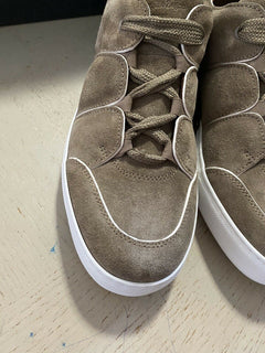 Neue $850 Ermenegildo Zegna Couture Wildleder/Leder Sneakers Schuhe LT Brown 10,5 US