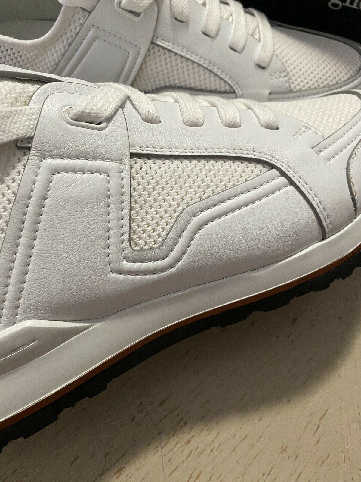 Neue 775 $ Ermenegildo Zegna Leder-Sneakers Schuhe Weiß 10,5 US Italien
