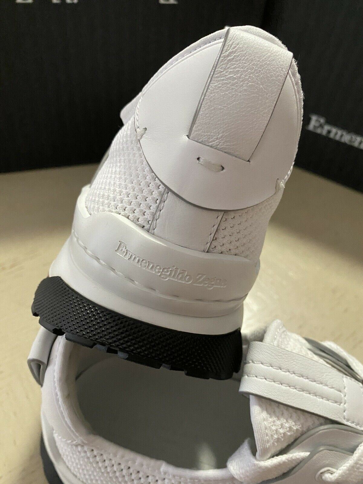 Neue 775 $ Ermenegildo Zegna Leder-Sneakers Schuhe Weiß 11 US Italien