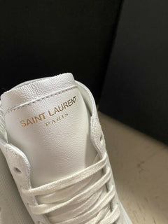 NIB $ 595 Saint Laurent Herren Mid Top Leder/Wildleder Sneakers Schuhe Milch 9,5 US/42,5
