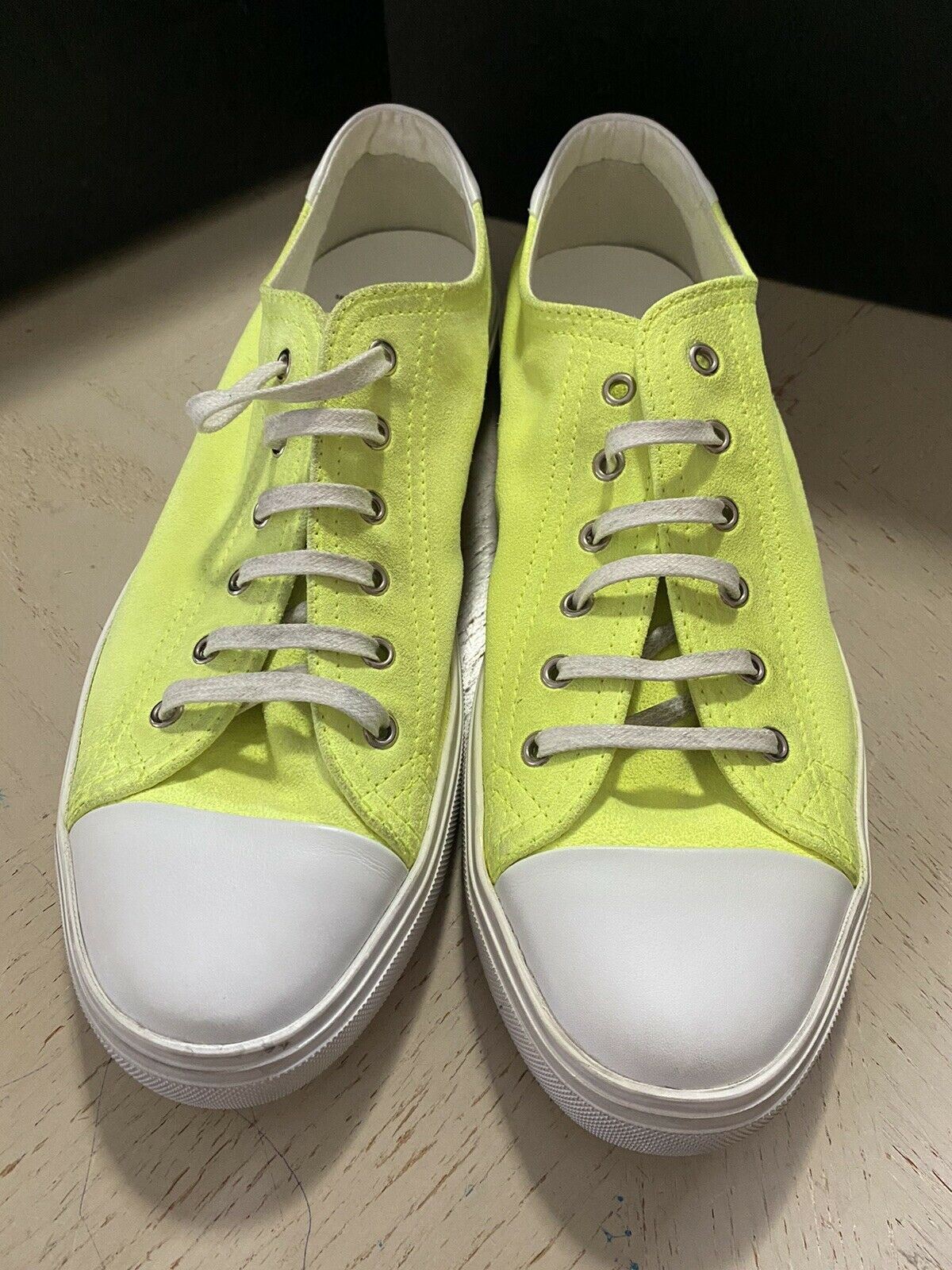 NIB Saint Laurent Men’s Suede Sneakers Shoes Yellow/White 10.5 US/43.5 Eu Italy