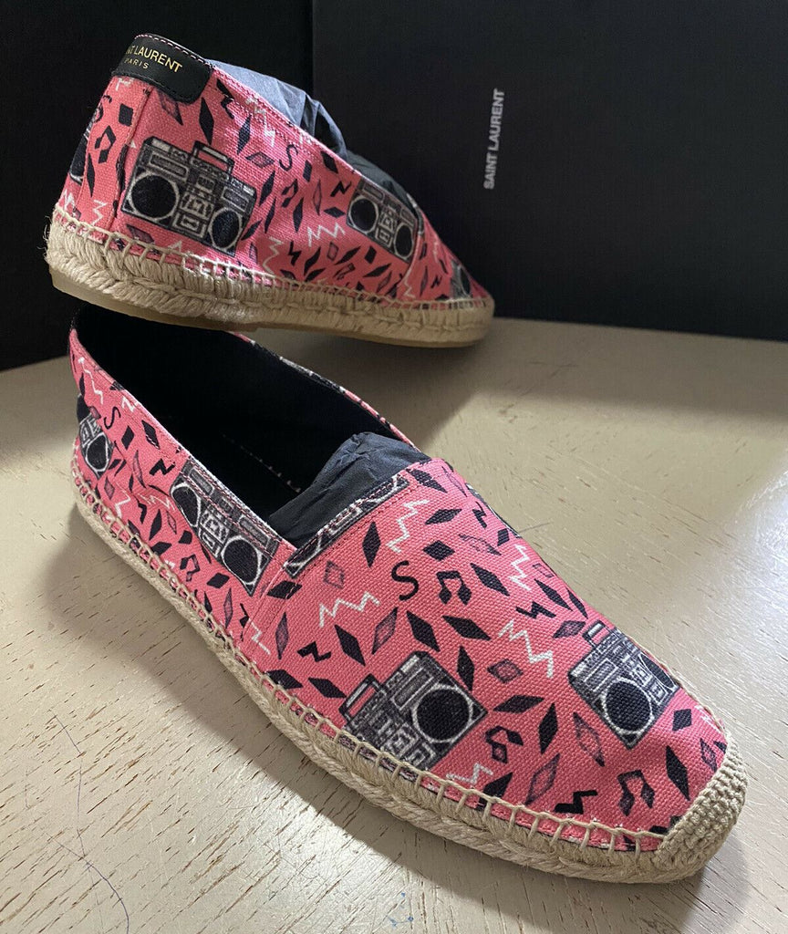 Neue Saint Laurent Herren Espadrille-Schuhe Rosa/Schwarz 9,5 US/42,5 Eu
