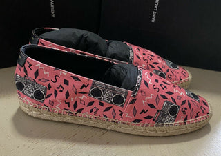Neue Saint Laurent Herren Espadrille-Schuhe Rosa/Schwarz 9,5 US/42,5 Eu