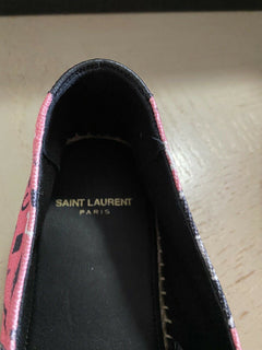 Neue Saint Laurent Herren Espadrille-Schuhe Rosa/Schwarz 9,5 US/42,5 Eu