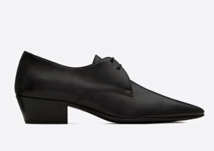 NIB 795 $ Saint Laurent Damen Lederschuhe Schwarz 8 US (38 Eu) Italien