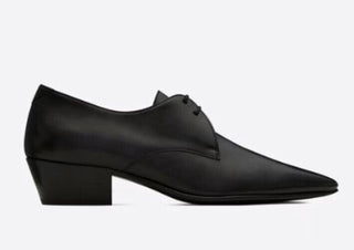 NIB 795 $ Saint Laurent Damen Lederschuhe Schwarz 8 US (38 Eu) Italien