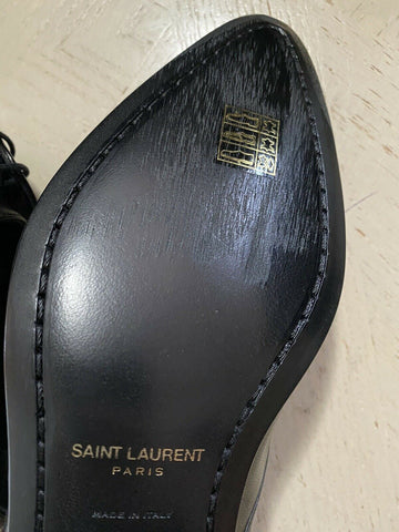 NIB 795 $ Saint Laurent Damen Lederschuhe Schwarz 8 US (38 Eu) Italien
