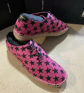 NIB Saint Laurent Женские эспадрильи со звездами Красный/Черный 7,5 США/37,5 ЕС