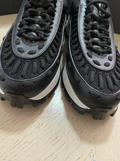 Neue 795 $ Ermenegildo Zegna Couture Leder-Sneakers Schuhe Schwarz 11 US Italien