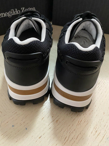 New $795 Ermenegildo Zegna Couture Leather Sneakers Shoes Black 11 US Italy