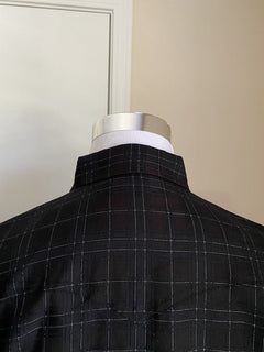 Neu mit Etikett: 850 $ Saint Laurent Slim Fit Westernhemd für Herren in glänzendem Schwarz XL Italien