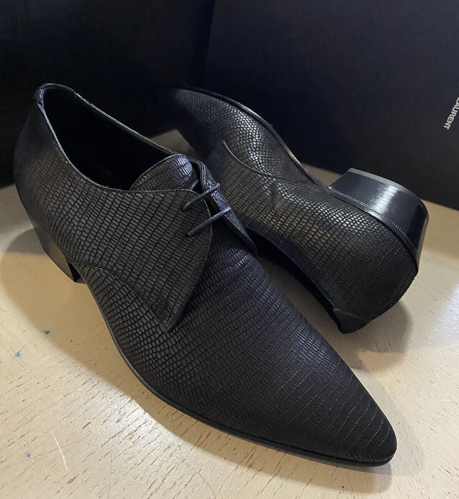 NIB 845 $ Saint Lauren Leder-Kleiderschuhe für Herren, Schwarz, 9 US / 42 Eu, Italien