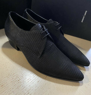 NIB 845 $ Saint Lauren Leder-Kleiderschuhe für Herren, Schwarz, 9 US / 42 Eu, Italien
