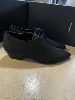 NIB 845 $ Saint Lauren Leder-Kleiderschuhe für Herren, Schwarz, 9 US / 42 Eu, Italien