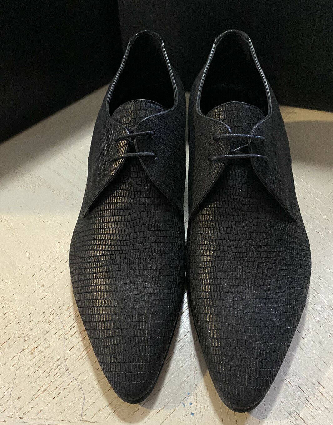 NIB $845 Saint Lauren Men’s Leather Dress Shoes Black 9 US / 42 Eu Italy