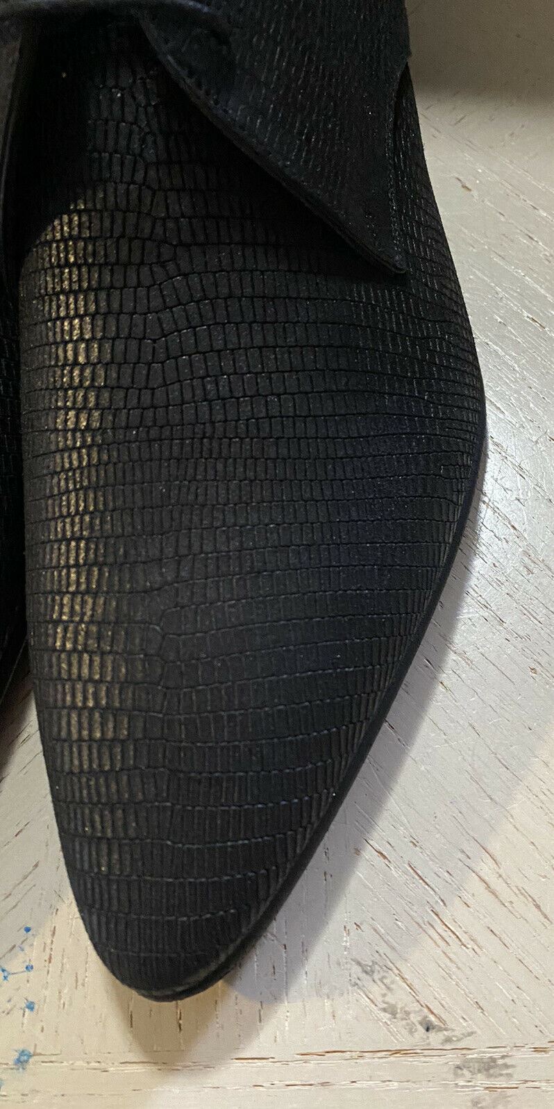 NIB $845 Saint Lauren Men’s Leather Dress Shoes Black 9 US / 42 Eu Italy
