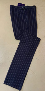 Neu mit Etikett: 595 $ Ralph Lauren Purple Label Herrenhose Navy 32 US (48 Euro) Italien