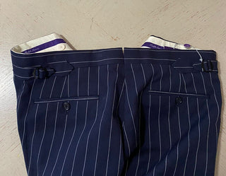 Neu mit Etikett: 595 $ Ralph Lauren Purple Label Herrenhose Navy 32 US (48 Euro) Italien